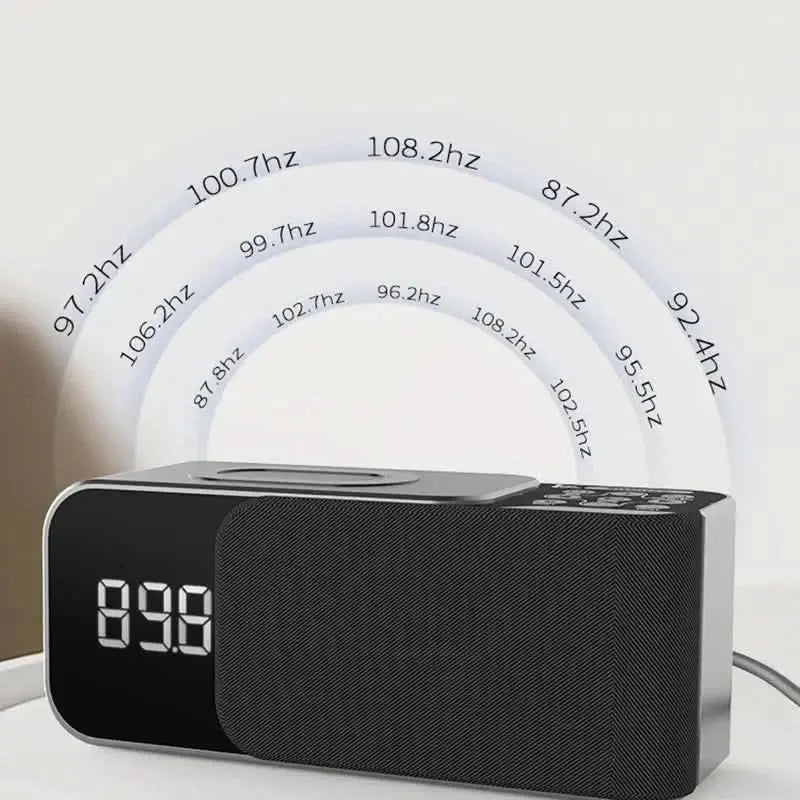 3-in-1 LED Wireless Charging Alarm Clock with FM Radio, Bluetooth Speaker & Temperature Display Tech Xploit