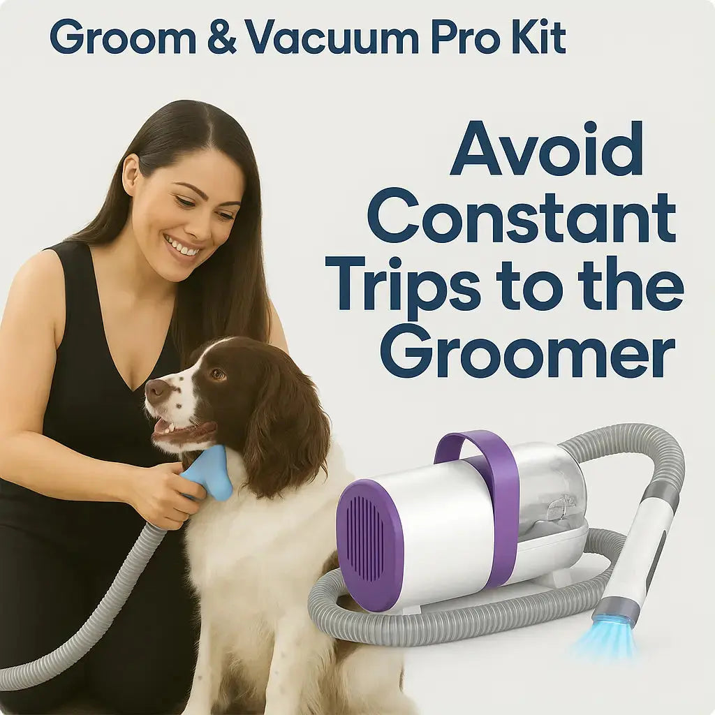6-in-1 Pet Grooming Vacuum Kit for Dogs & Cats | Pet Hair Remover, Clippers, Nail Grinder & Shedding Brush - Tech Xploit