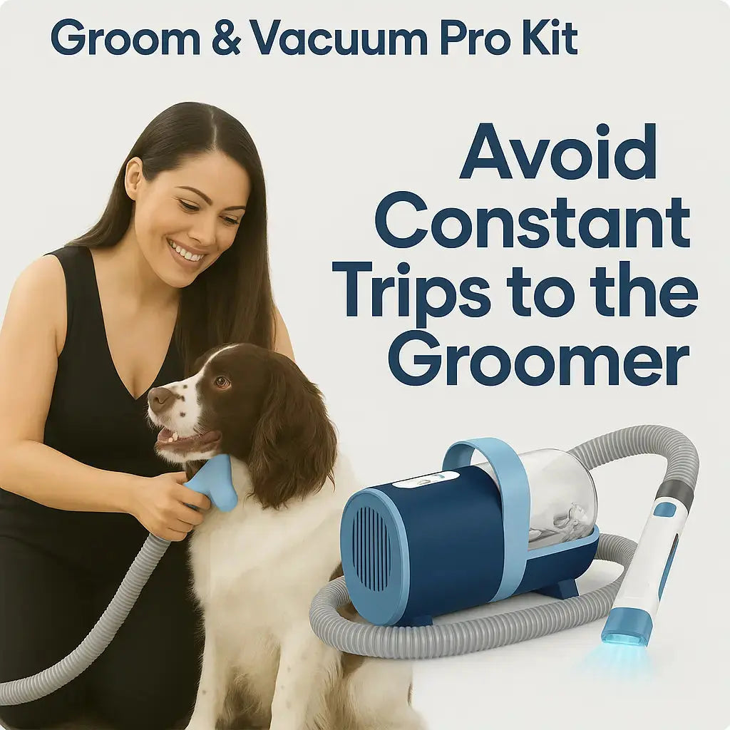 6-in-1 Pet Grooming Vacuum Kit for Dogs & Cats | Pet Hair Remover, Clippers, Nail Grinder & Shedding Brush - Tech Xploit