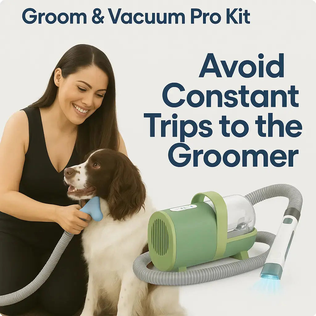 6-in-1 Pet Grooming Vacuum Kit for Dogs & Cats | Pet Hair Remover, Clippers, Nail Grinder & Shedding Brush - Tech Xploit