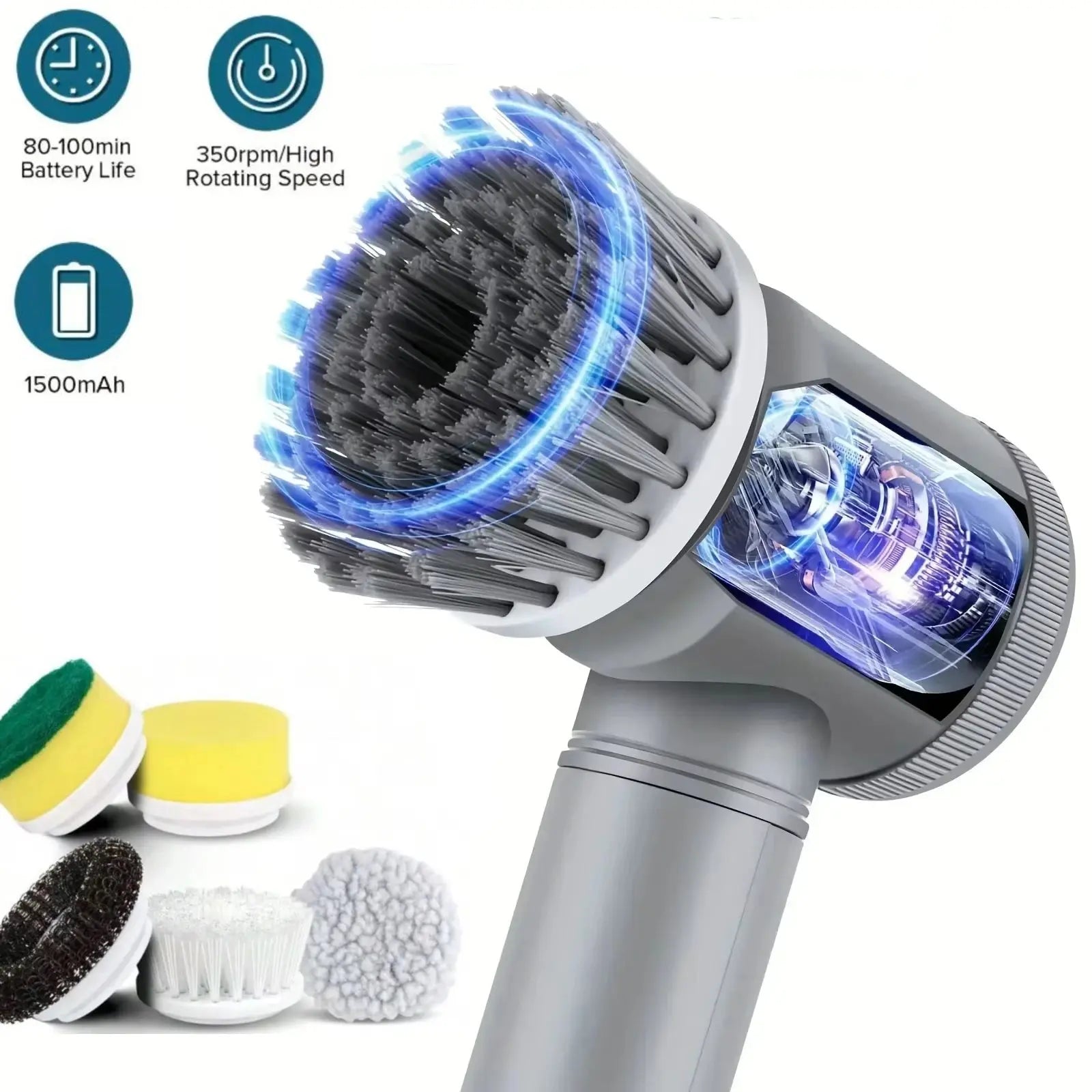 Cordless Electric Spin Scrubber for Kitchen Sink, Bathroom & Window Cleaning Tech Xploit