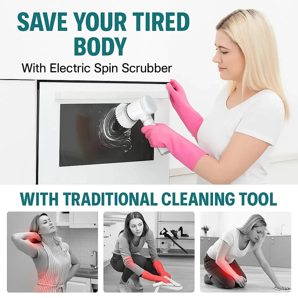Cordless Electric Spin Scrubber for Kitchen Sink, Bathroom & Window Cleaning - Tech Xploit