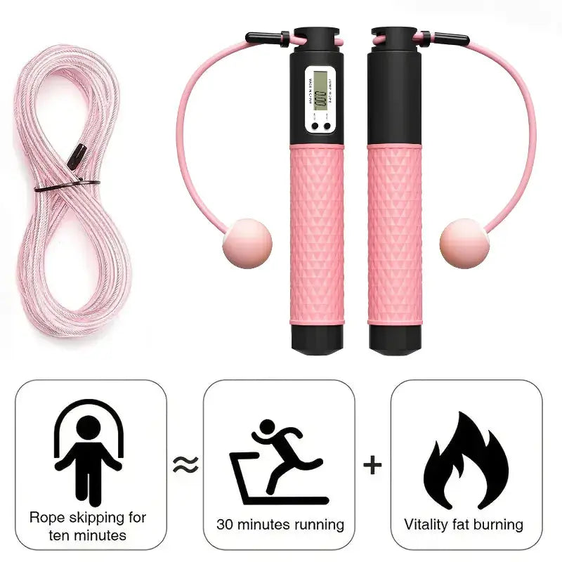 Cordless Jump Rope with Counter – Weighted Ropeless Skipping Rope for Home & Gym Fitness - Tech Xploit
