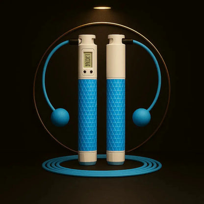 Cordless Jump Rope with Counter – Weighted Ropeless Skipping Rope for Home & Gym Fitness - Tech Xploit