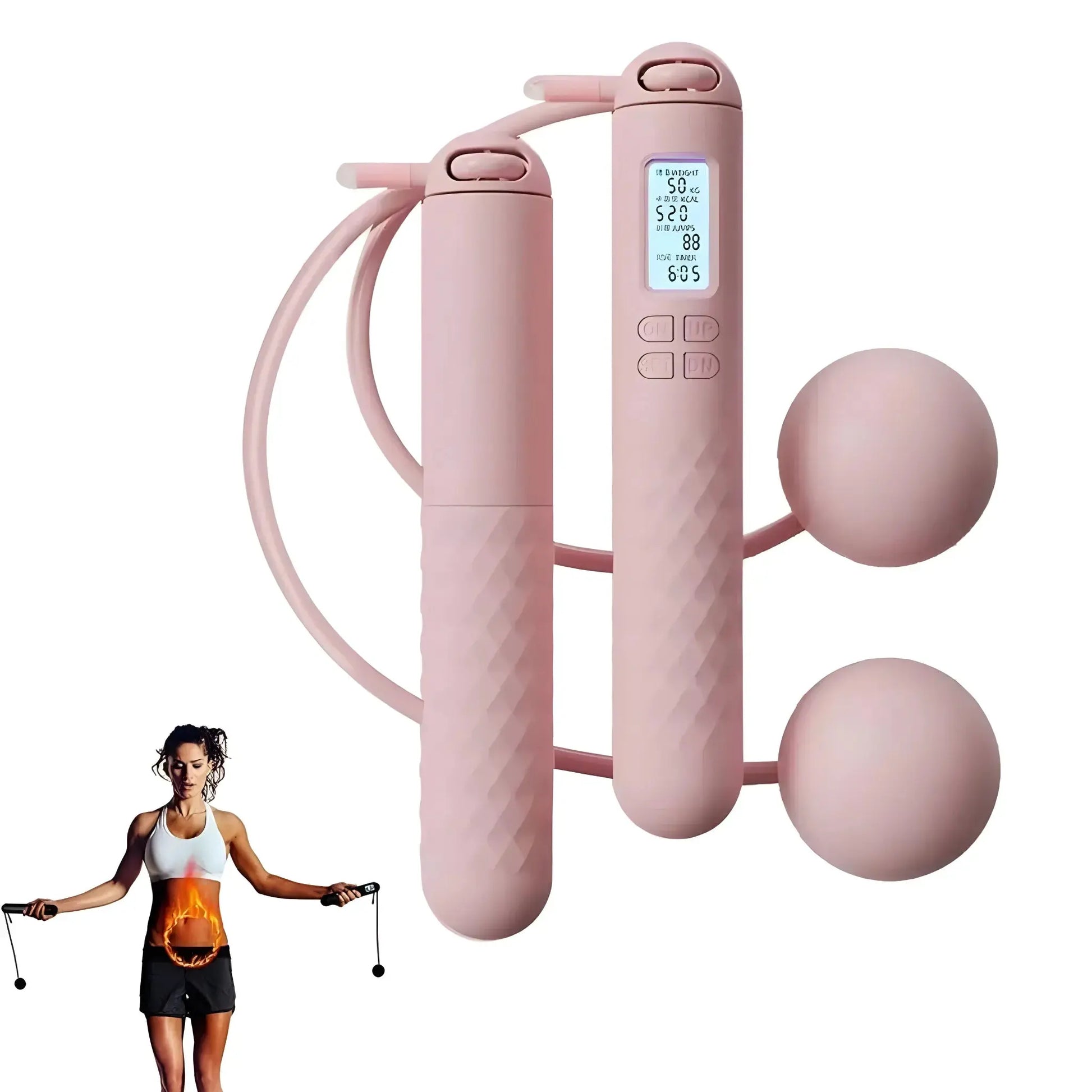 Cordless Jump Rope with Counter – Weighted Ropeless Skipping Rope for Home & Gym Fitness - Tech Xploit