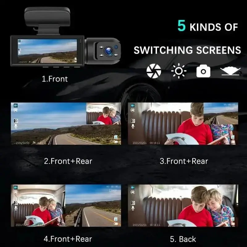 Dual Lens Car Dash Cam (Front & Interior)