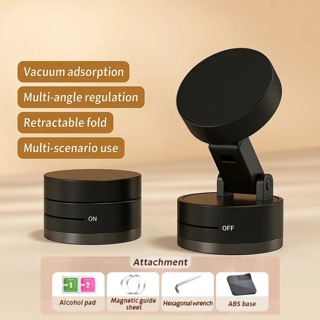 Electric Magnetic Vacuum Phone Holder – 360° Car Mount for iPhone & Android - Tech Xploit