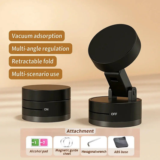 Electric Magnetic Vacuum Phone Holder – 360° Car Mount for iPhone & Android - Tech Xploit