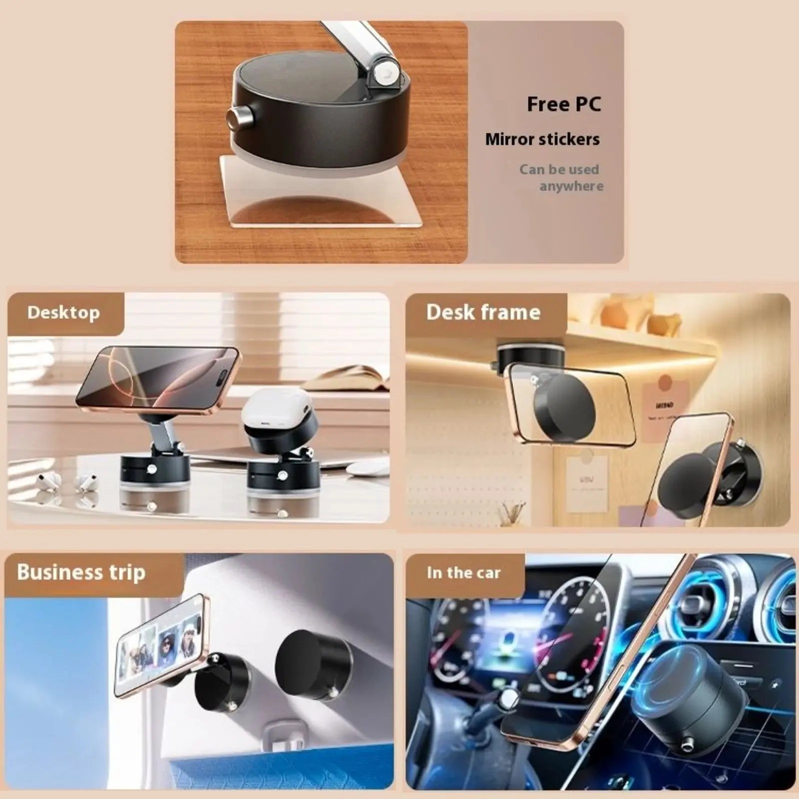 Electric Magnetic Vacuum Phone Holder – 360° Car Mount for iPhone & Android - Tech Xploit
