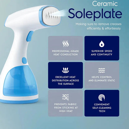 Handheld Steamer for Clothes – Portable Fabric & Garment Steamer with Large Detachable Water Tank Tech Xploit