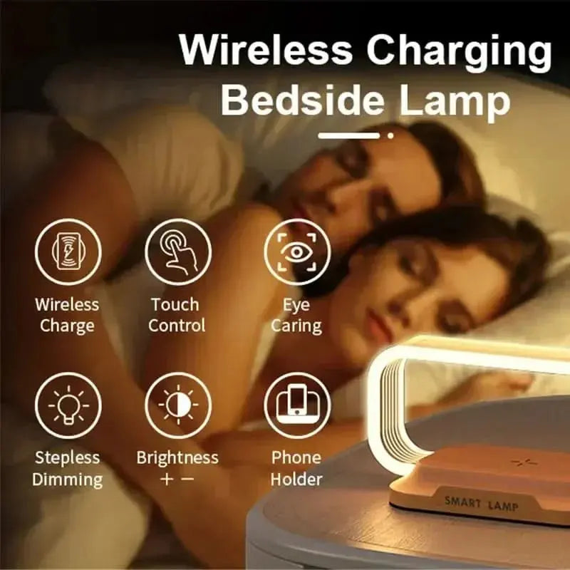 Lamp Clock with Night Light Charging Station