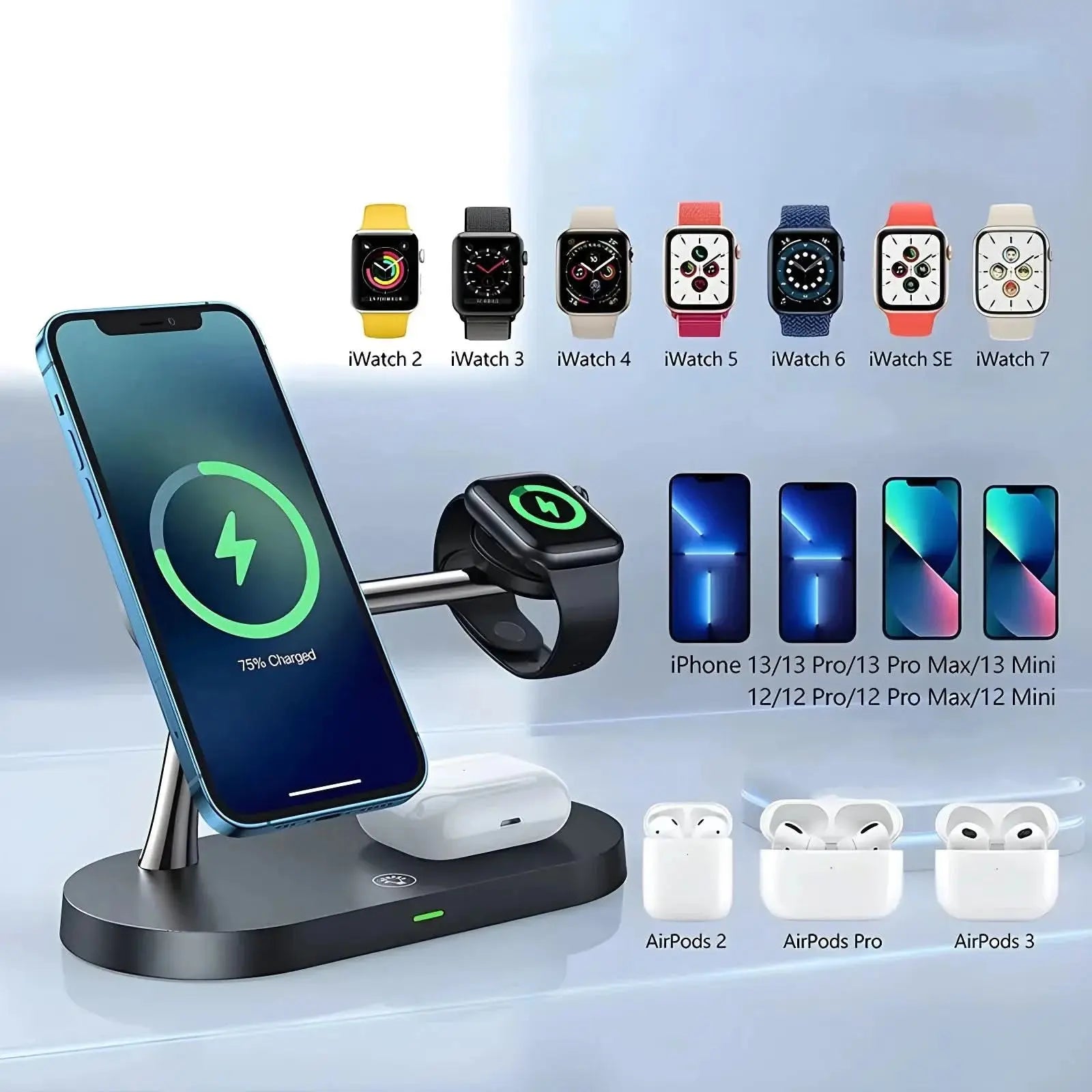 Magnetic 3 in 1 Wireless Charger Station Tech Xploit