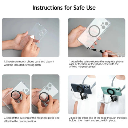 Magnetic Neck Mount for Phones, 360° Rotation, POV/Vlog Selfie Strap, iPhone & Android Tech Xploit