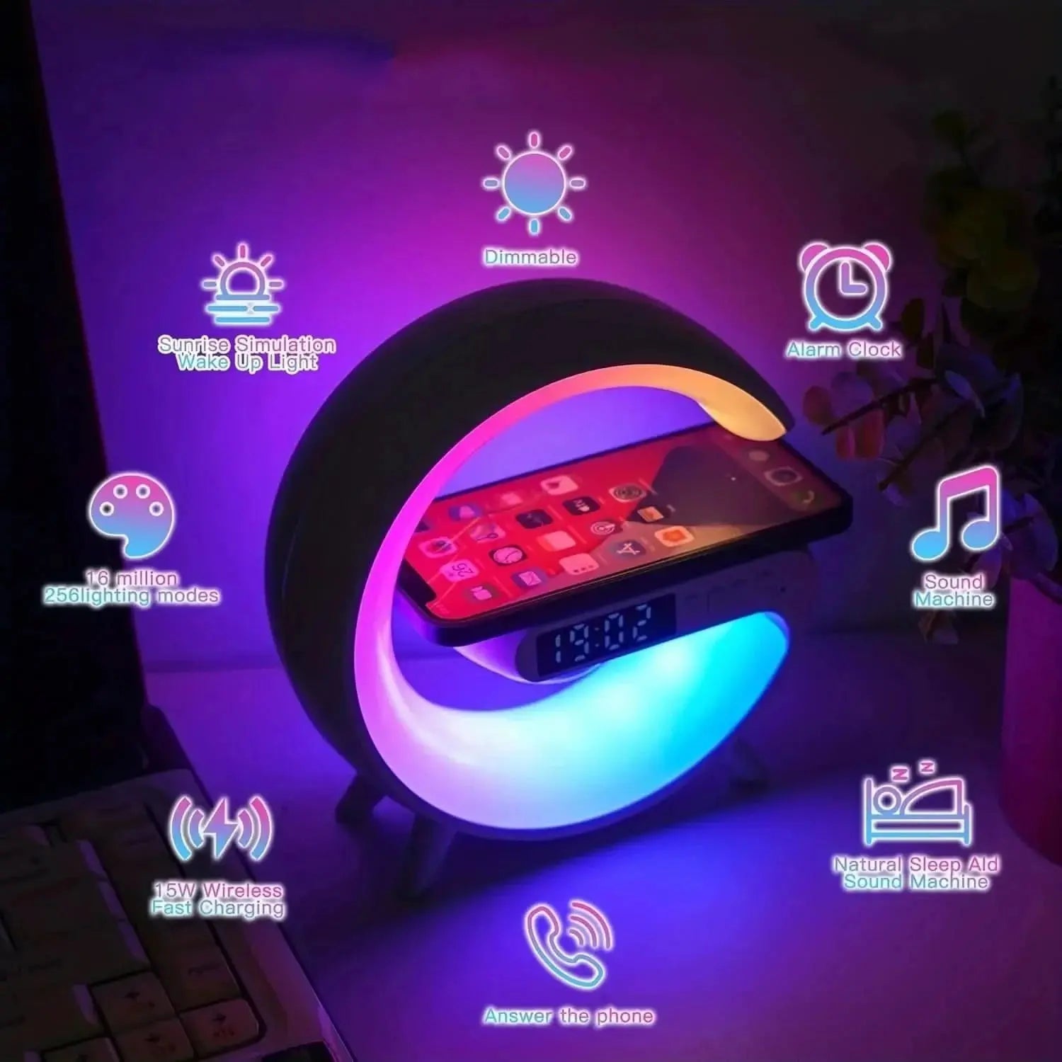 Multifunctional Wireless Charging RGB Lamp Tech Xploit