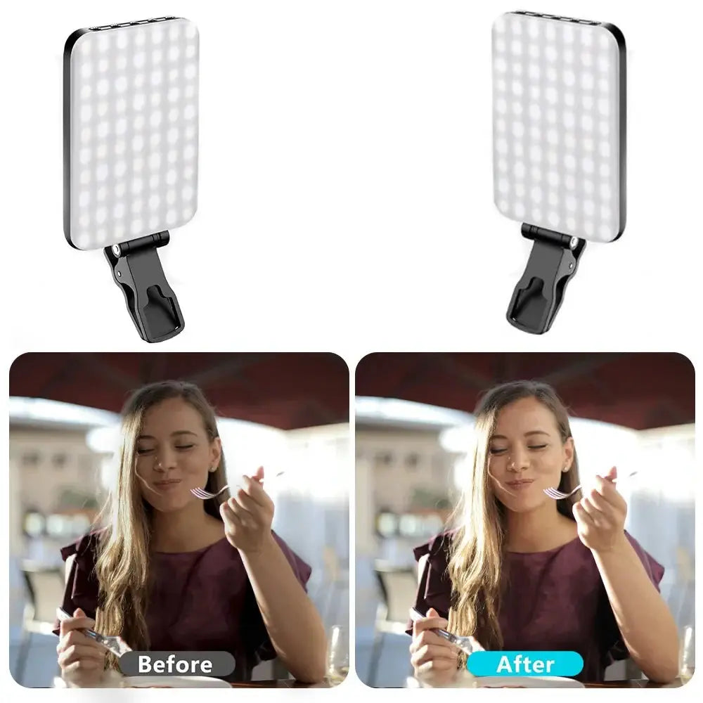 Portable LED Clip-on Selfie Light for Phones & Laptops - Tech Xploit
