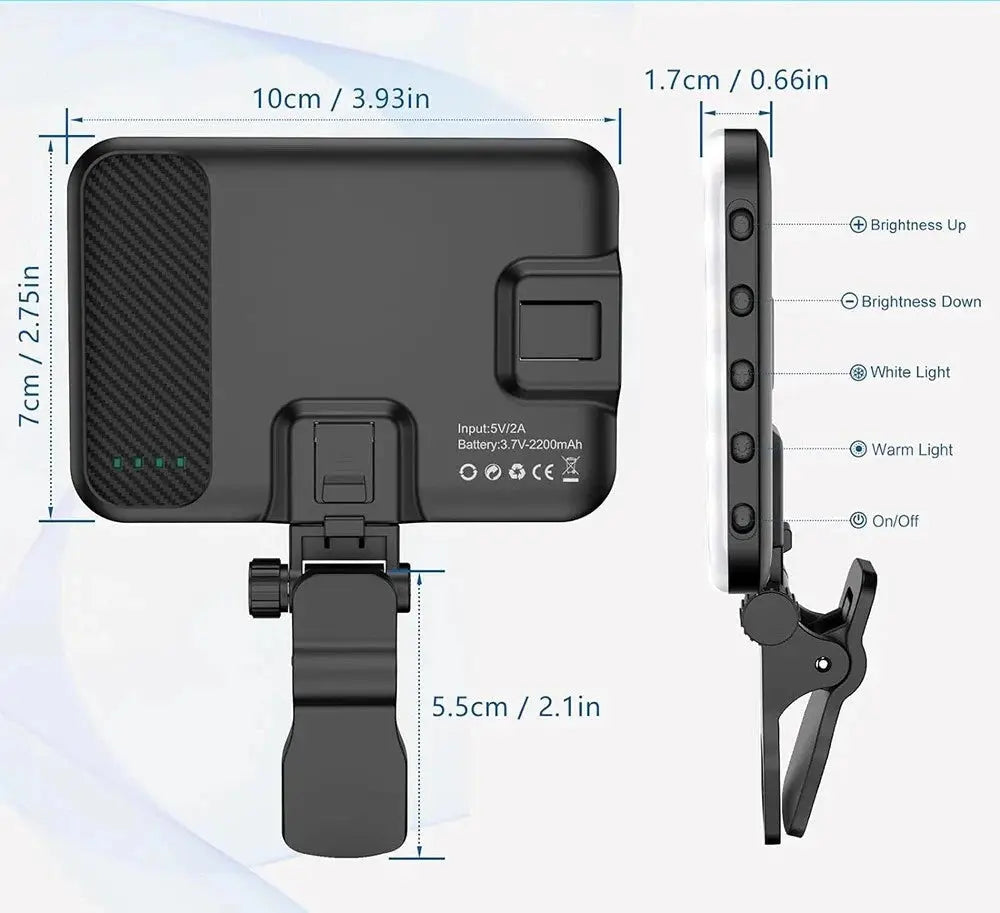 Portable LED Clip-on Selfie Light for Phones & Laptops - Tech Xploit