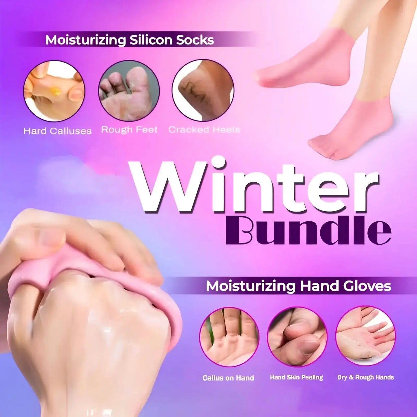 Silicone Gel Moisturizing Gloves & Socks Tech Xploit