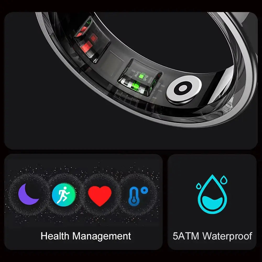 Smart Ring Fitness & Health Tracker for Men & Women | Heart Rate, Sleep & SpO2 Monitor - Tech Xploit