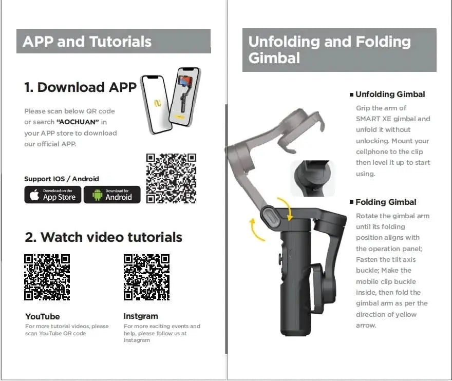 Smartphone 3-Axis Gimbal Stabilizer with Light Tech Xploit