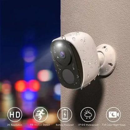 Solar Outdoor Security Camera with Spotlight Siren & 2-Way Audio Tech Xploit