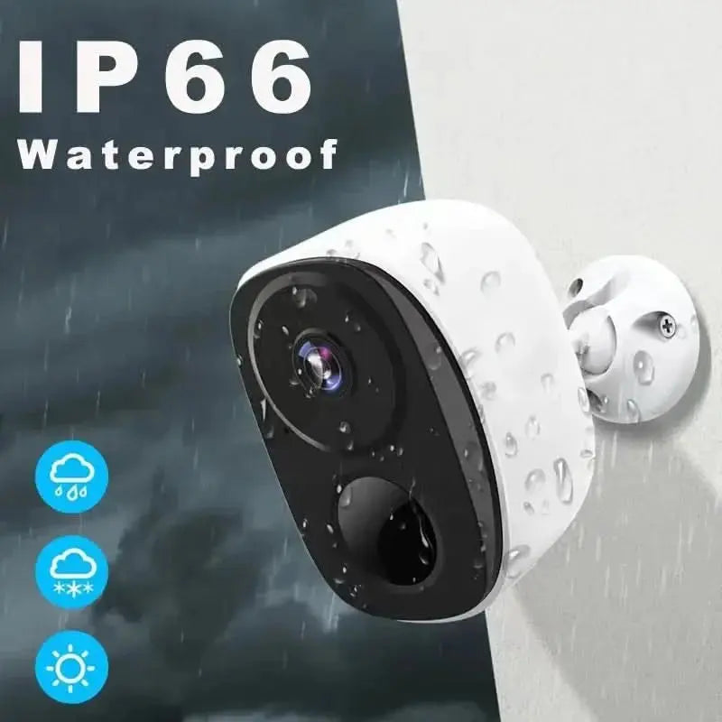 Solar Outdoor Security Camera with Spotlight Siren & 2-Way Audio