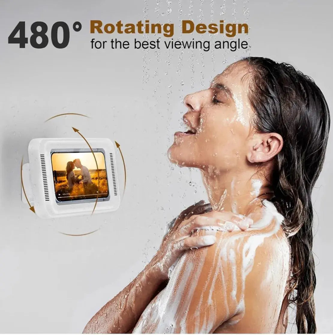 Waterproof Shower Phone Holder – Wall Mount, Touchscreen, Anti-Fog & 360° Rotation - Tech Xploit