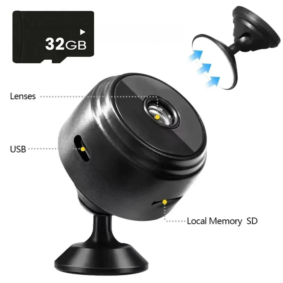 Wireless Home Security Cam with HD Quality, Night Vision & App Control Tech Xploit